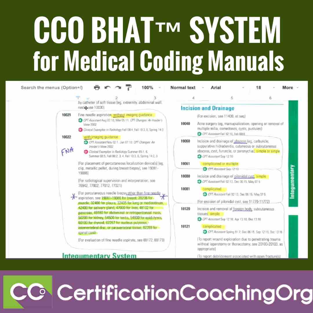 for coding exam billing medical and CCO for Manuals Coding System Medical BHATâ„¢